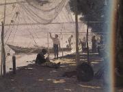 Fishermen Mending Their Fishing Nets (nn02)